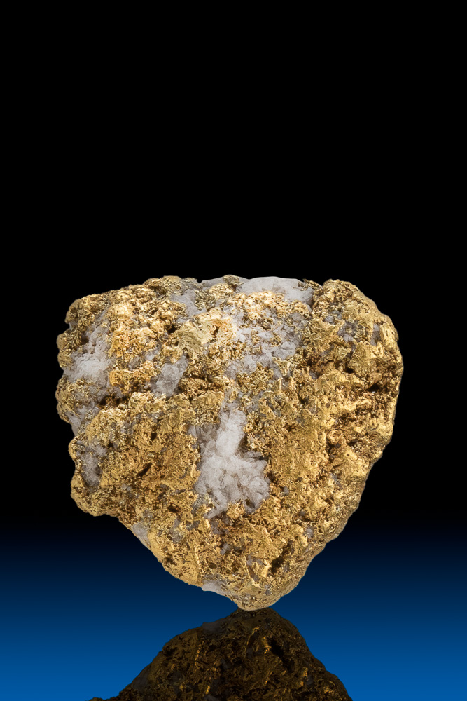 (image for) Coarse "Sandstone" Textured Gold and Quartz Nugget - Alaska - 4.03 grams