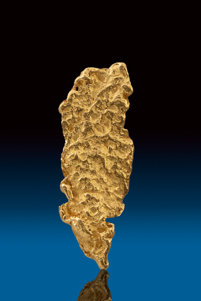 (image for) Shiny Textured Elongated Natural Australian Gold Nugget