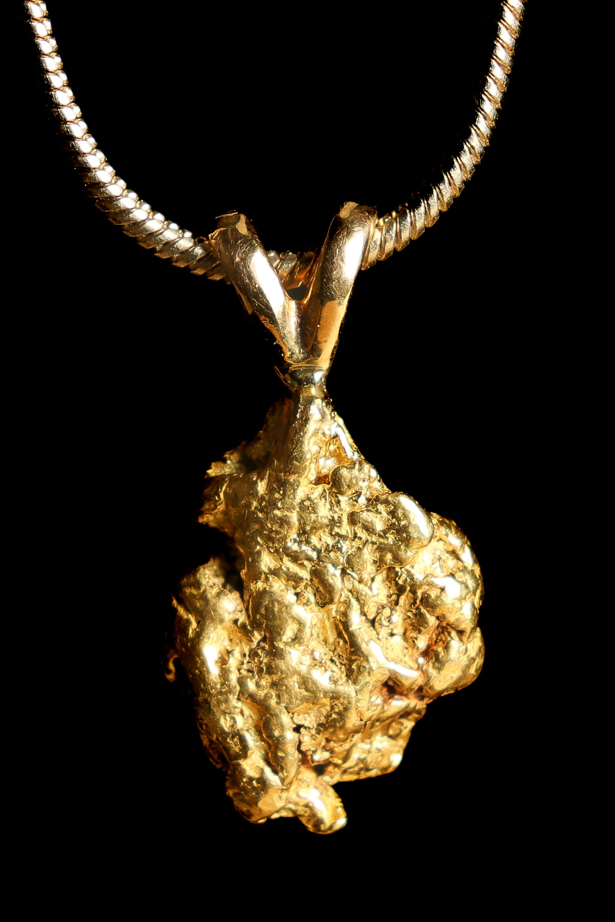 (image for) Interesting Round Natural Alaska Gold Nugget Pendent - 7.73 gram