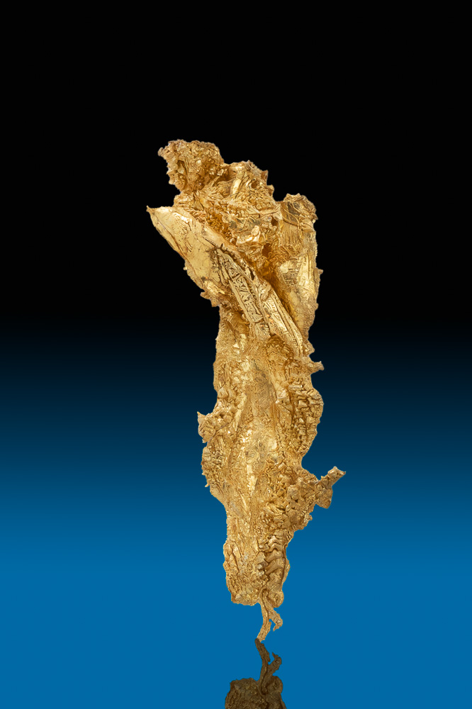 (image for) Long and Brilliant Leaf Gold Nugget Specimen from Round Mountain